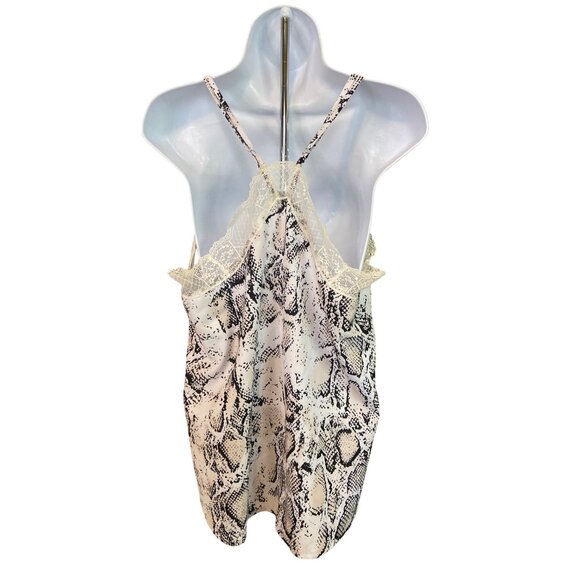 Womens Cami Top M Snake Print Spaghetti Strap Lace Whimsigoth Y2K Fairycore - Picture 2 of 7